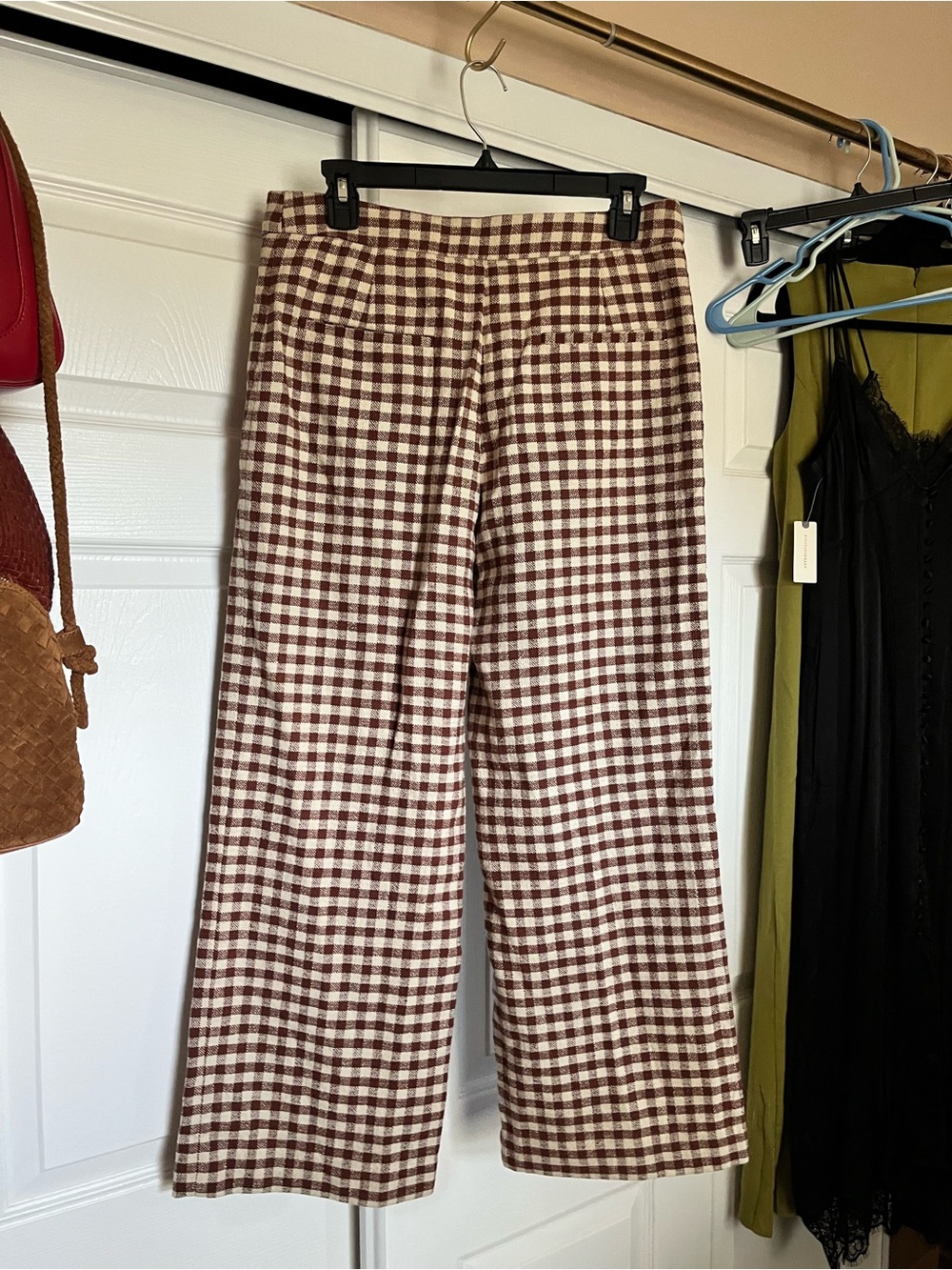 Sézane Martin Cropped Trousers Brown Ecru 8 - Picture 4 of 5